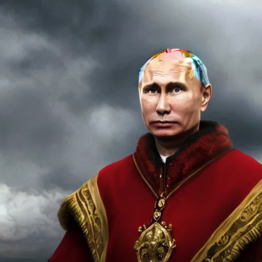 Image similar to Vlamdir Putin as Homelander from the show boys, 8k Hyper-realistic