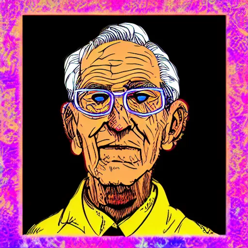 Image similar to digital art of grandpa on dmt