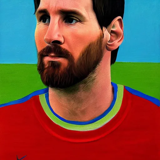 Prompt: a portrait of lionel messi in a scenic environment by tomma abts