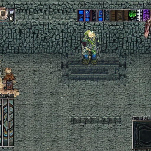 Image similar to a screenshot of Skyrim as a SNES style JRPG