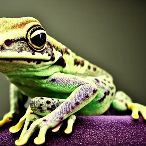 Image similar to a portrait photo of dog frog rabbit gecko, award winning photography, 5 0 mm