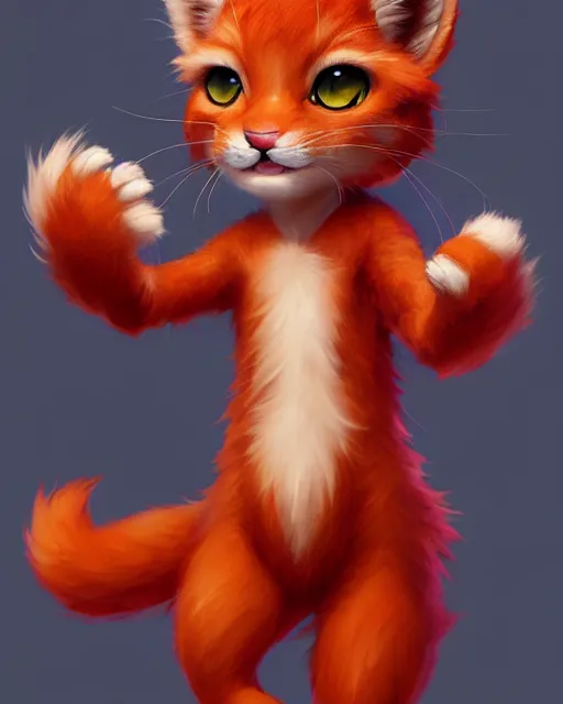 Prompt: character concept art of a cute young male anthropomorphic furry red cat | | cute - fine - face, pretty face, key visual, realistic shaded perfect face, fine details by stanley artgerm lau, wlop, rossdraws, james jean, andrei riabovitchev, marc simonetti, and sakimichan, trending on artstation