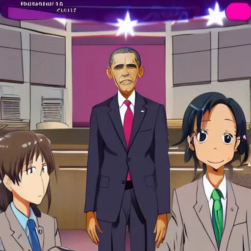 Image similar to Obama anime, screenshot