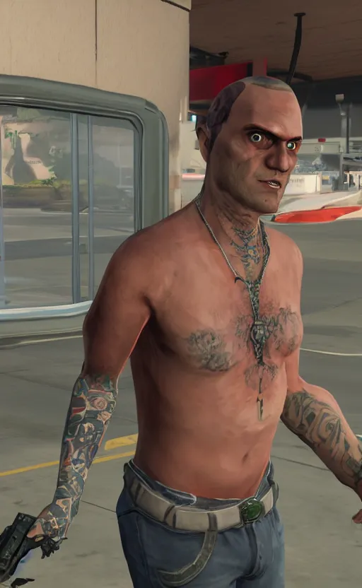 Image similar to matt demon as a gtav character, detailed