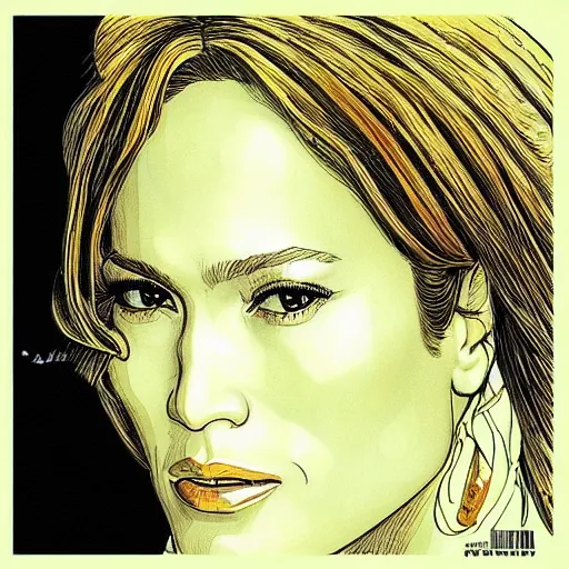 Image similar to “ jennifer lopez retro minimalist portrait by jean giraud, moebius starwatcher comic, sharp, smooth face, 8 k ”