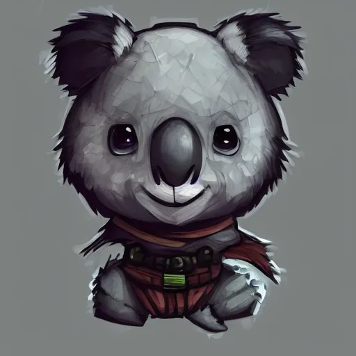 Image similar to a very cute chibi koala dressed in a black shinobi outfit, digital art by łukasz piskorz and patrick mcenvoy and michael komarck, intricate, highly detailed, artstation, concept art, smooth, sharp focus vector centered