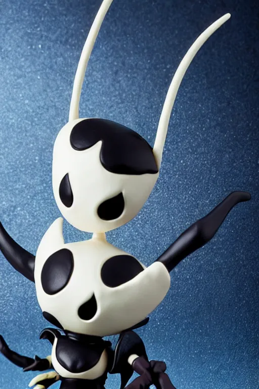 Image similar to still figurine of hollow knight wearing an elegant summer blouse, official store photo, commercial photo, featured on amiami, 8 k, 8 5 mm, f. 1 4, beautiful composition