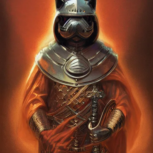 Prompt: holy knight black armor, anthropomorphic shiba inu, shiba inu face, stuning 3 d render, masterpiece, glowing holy aura, by donato giancola and greg rutkowski and wayne barlow and zdzisław beksinski, realistic face