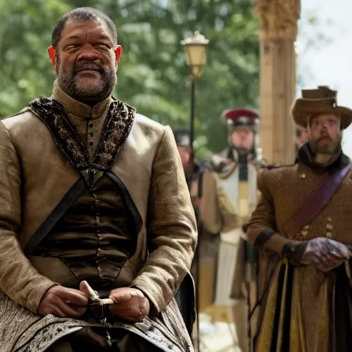 Image similar to Laurence Fishburne as the King of England, WLOP