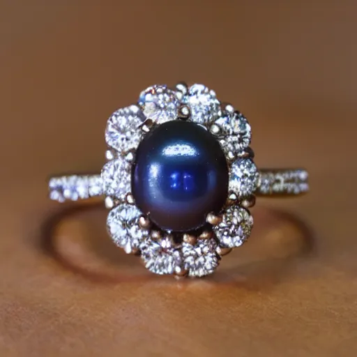 Image similar to diamond ring with a galaxy as the pearl