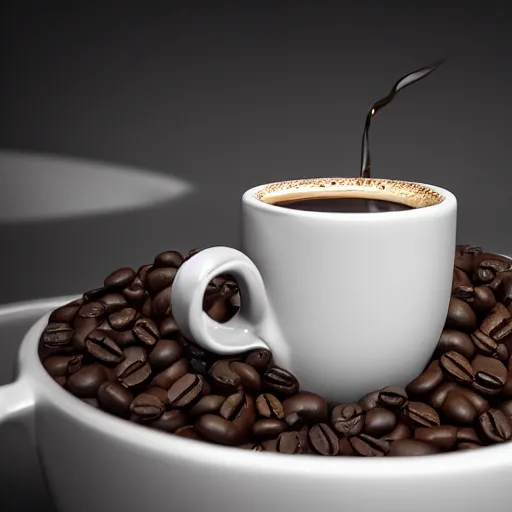 Image similar to : sloppy old cup of coffee with fluid flyingout the cup unrealengine ,cinematic, hyper realism, high detail, octane render, 8k