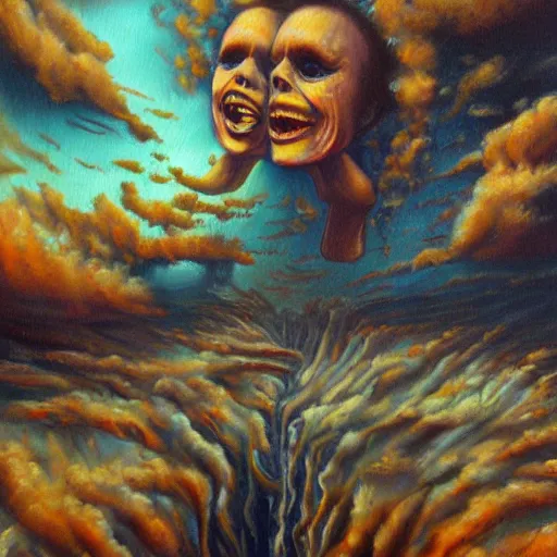 Prompt: madness, oil painting, detailed, surreal