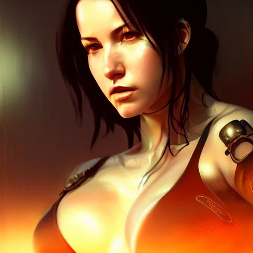 Prompt: Seductive, riveting Tifa Lockhart portrait, atmospheric lighting, painted, intricate, golden hour, ultra detailed by Leesha Hannigan, Ross Tran, Thierry Doizon, Kai Carpenter, Ignacio Fernández Ríos