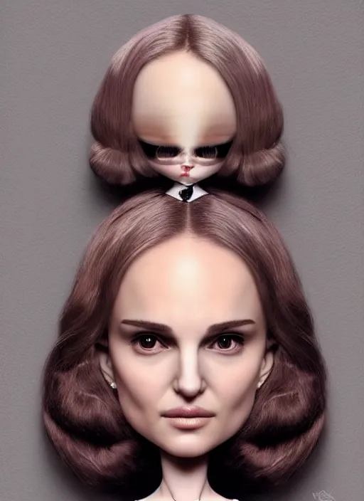 Image similar to natalie portman as a mark ryden doll, detailed digital art, trending on Artstation