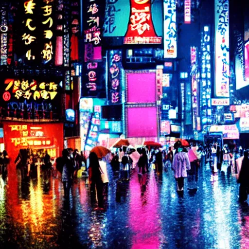 sad night in neo - tokyo, rain | Stable Diffusion