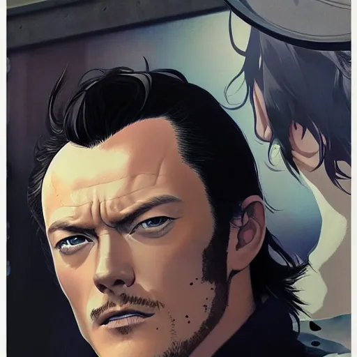 Prompt: luke evans as a manga character, realistic shaded perfect face, fine details. anime. realistic shaded lighting poster by ilya kuvshinov katsuhiro otomo ghost - in - the - shell, magali villeneuve, artgerm, jeremy lipkin and michael garmash and rob rey