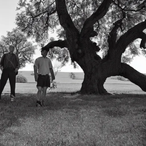 Image similar to 4 men relaxing by an oak tree