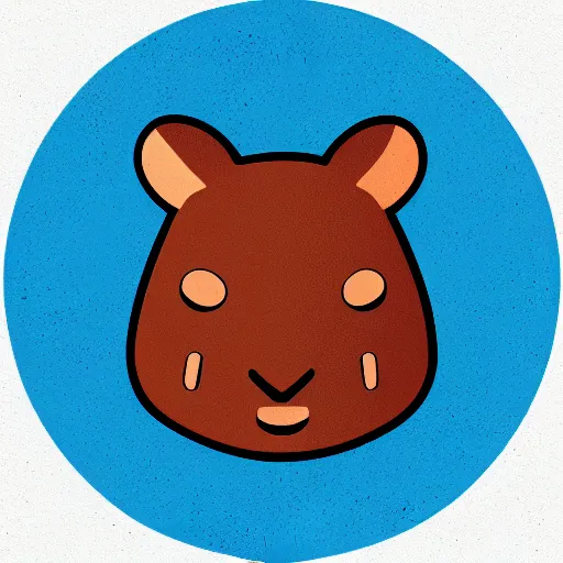 Image similar to wombat as hello emoji, telegram sticker design, flat design, glossy design, white outline