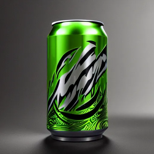 Image similar to new design aluminum can monster energy, orna 8k, elegant, ornate, octane render, cinematic light, harmony, ultra quality