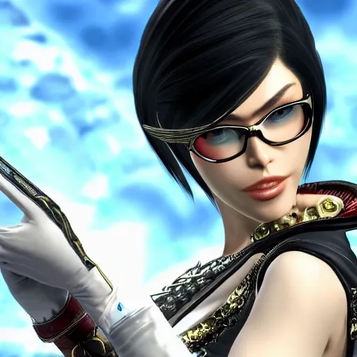 Image similar to Bayonetta looking gorgeous amazing level of detail 8k resolution hyperdetailed photorealism