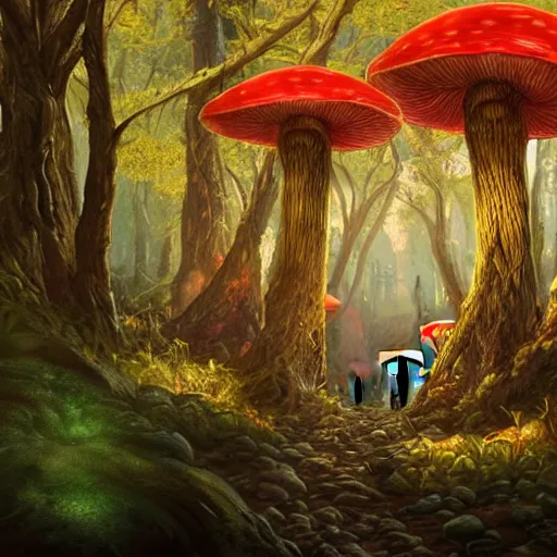 Prompt: bright, colorful, realistic, detailed from Elder Scrolls: shivering isles concept mania mushroom forest made of bright and shiny gold portrait backlighting, kodachrome, high contrast, highly detailed, sharp focus, digital painting, concept art, illustration, trending on artstation, comic book by Alex Ross and Adam Adamowicz cover art