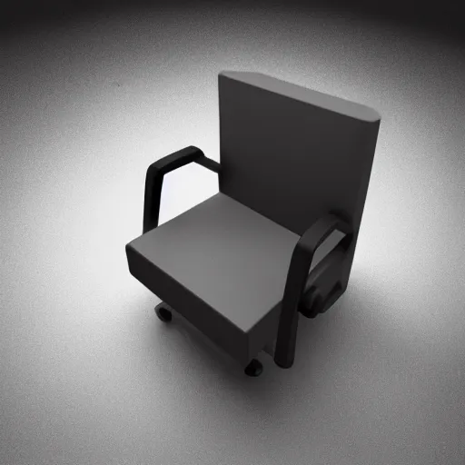 Image similar to 3 d object of chair rendered in isometric in 3 d game, isometric art, centralised, mohamed chahin, blender cycles render, solid colours material, no background