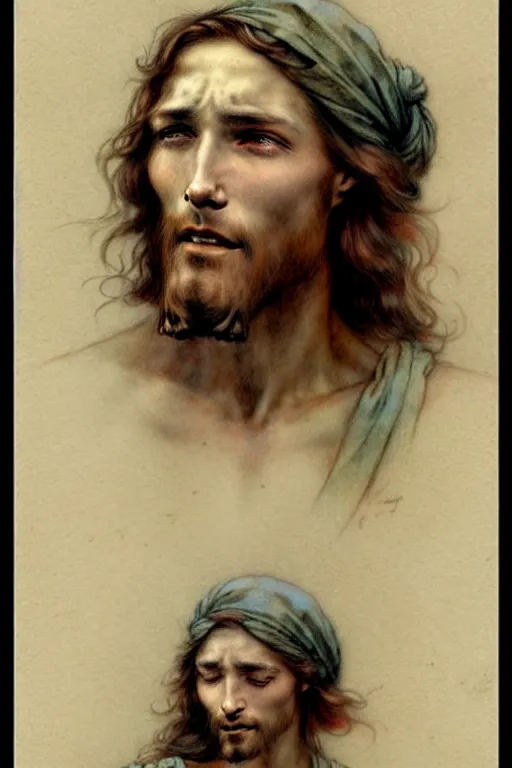 Image similar to (((((1950s jesus . muted colors.))))) by Jean-Baptiste Monge !!!!!!!!!!!!!!!!!!!!!!!!!!!