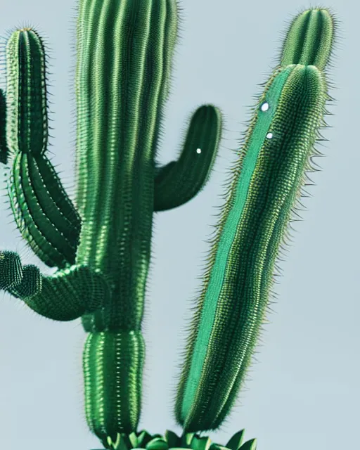 Image similar to Close up shot.3d hard surface design, octane rendered, robotic bionic Technical Cactus design, hardops, box cutter, artstation trending, wow, 8k, edon guraziu