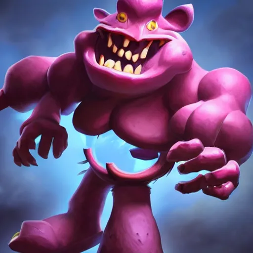 Image similar to cho gath from league of legends, pixar style