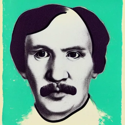 Prompt: nikolai gogol by andy warhol