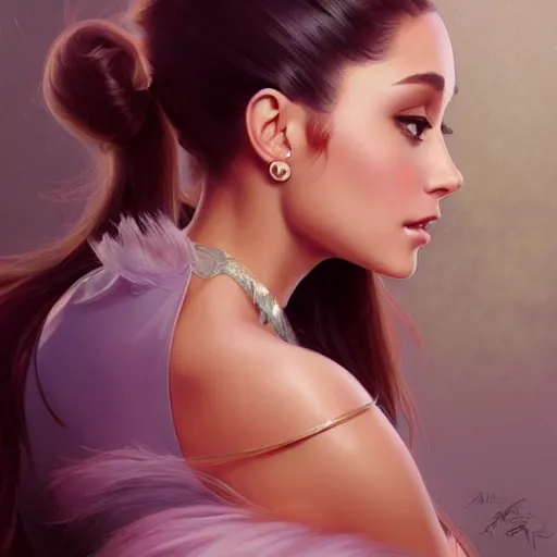 Prompt: Portrait of Ariana Grande, intricate, elegant, highly detailed, digital painting, artstation, concept art, smooth, sharp focus, illustration, art by artgerm and greg rutkowski and alphonse mucha