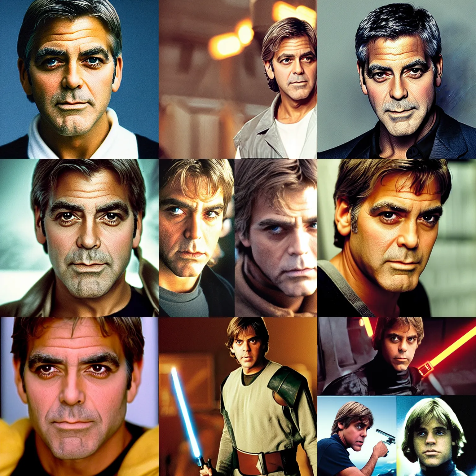 Prompt: George Clooney as Luke Skywalker