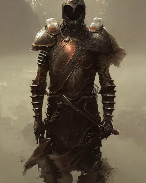 Image similar to Hyper realistic painting of a man in rusty full plate armor with his face uncovered, dark fantasy, fantasy armor, hyper detailed, by greg rutkowski, trending on artstation