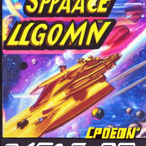 Prompt: video game box art of a commodore 6 4 game called space legion 2.