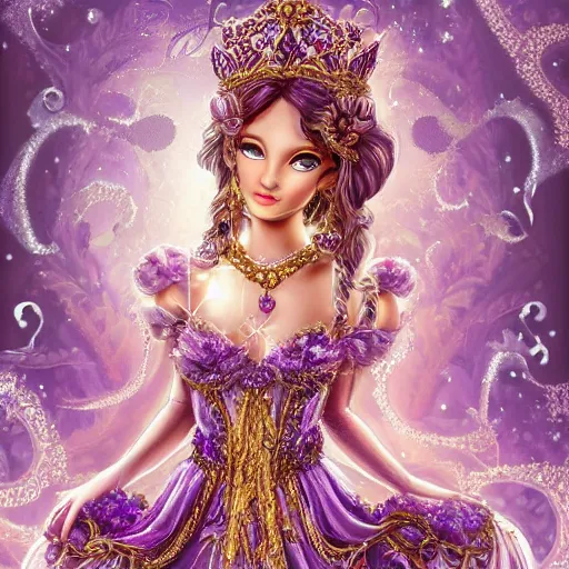 Image similar to princess of amethyst, gorgeous, ornate, intricate, detailed, stunning, masterpiece, 4 k