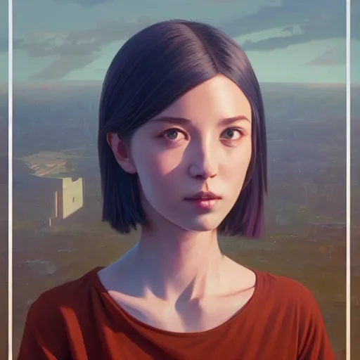 Image similar to portrait of android girl, highly detailed vfx portrait, unreal engine, sharp focus, smooth, greg rutkowski, loish, rhads, beeple, caspar david friedrich, makoto shinkai and lois van baarle, ilya kuvshinov, rossdraws, elegent, tom bagshaw, alphonse mucha, global illumination, detailed and intricate environment