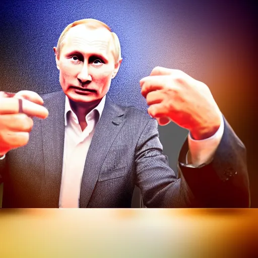 Image similar to a selfie of person looking like vladimir putin sitting on bar, hand on table, rolex watches, taken in night club, blur background, style like real photo