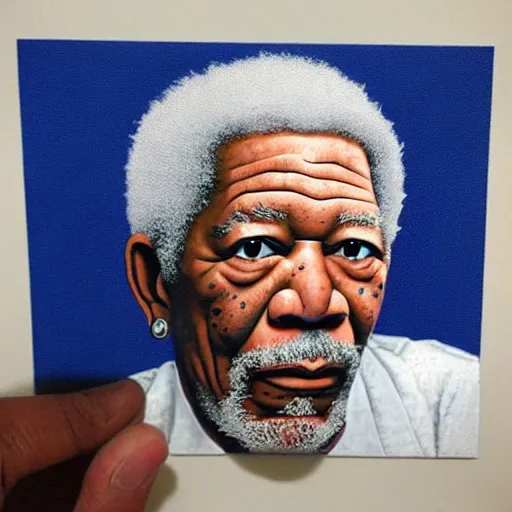 Image similar to 8 bit portrait of morgan freeman