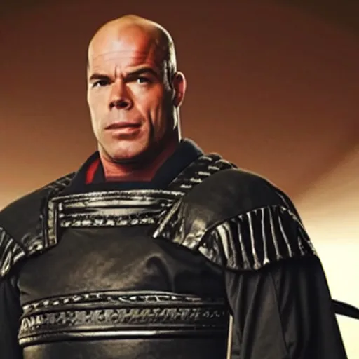 Image similar to a film still of Kurt angle as samurai