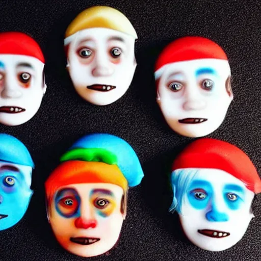 Image similar to a photo of m & m candies in the shape of eminem's face