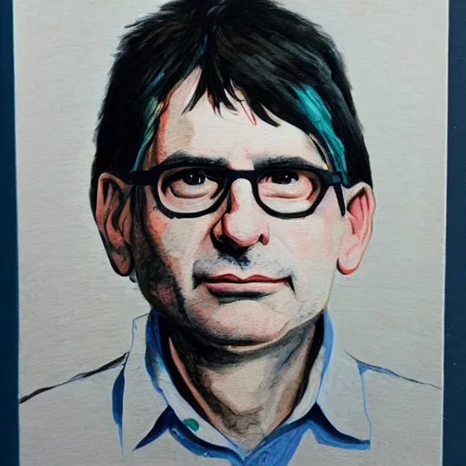 Image similar to steve albini, illustration, by pamela colman smith