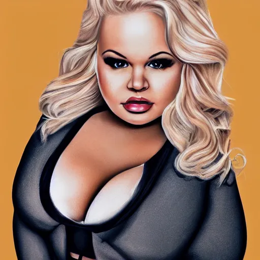 Image similar to trisha paytas portrait, photorealistic, studio