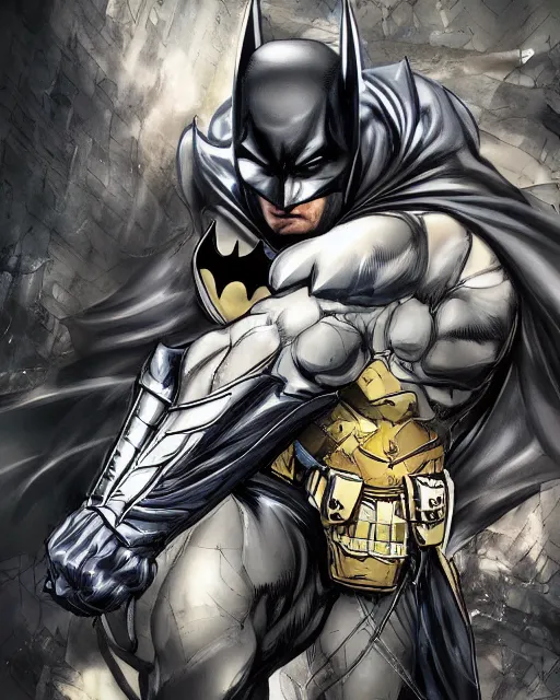 Image similar to Batman by Yoshitaka Amano 4k hyper detailed trending on artstation