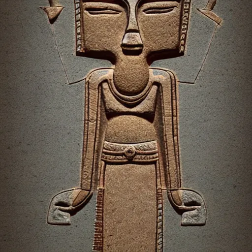 Image similar to canaanite deity, formline art style, symmetrical composition