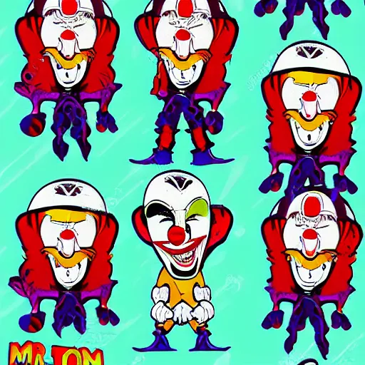 Image similar to clown mr. t pop band, detailed facial expressions, 1 9 8 0 s aesthetic