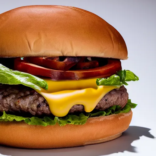 Prompt: 8 k photo of a whopper burger slathered in creamy honey mustard : spicy, low exposure