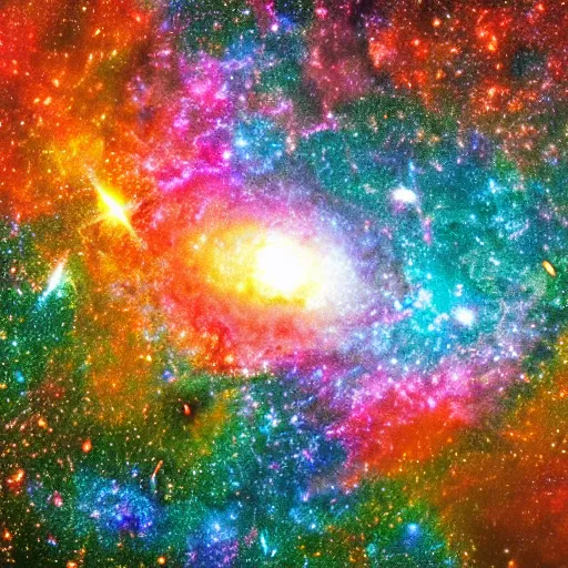 Image similar to a colorful galaxy in empty space