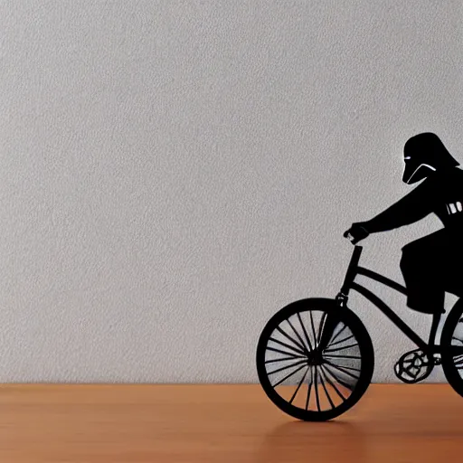 Prompt: Darth Vader riding a bicycle, photo realistic, award-winning, highly-detailed