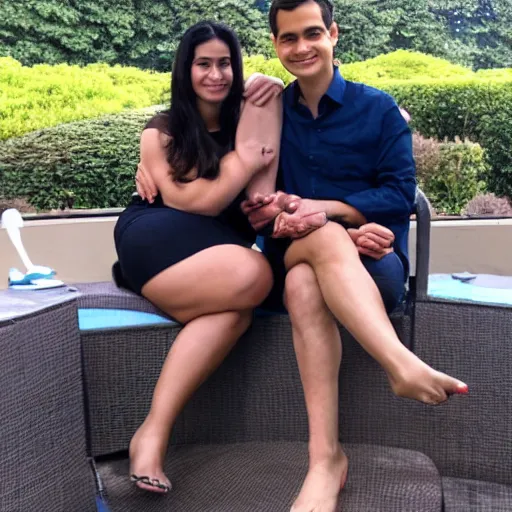 Image similar to alexandria ocasia cortez and ben shapiro foot worship
