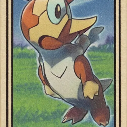 Image similar to a pokémon card from 1930, very detailed